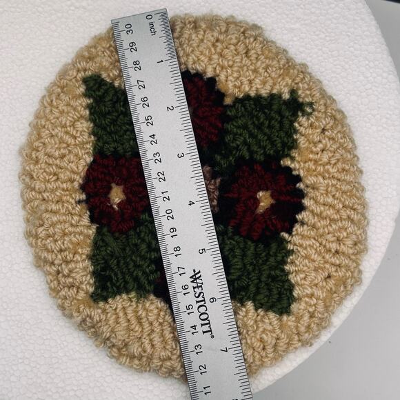 VTG Doll House Rug Handmade Hooked Circular 7” 1920's - 1930's 20s 30s - Picture 10 of 16